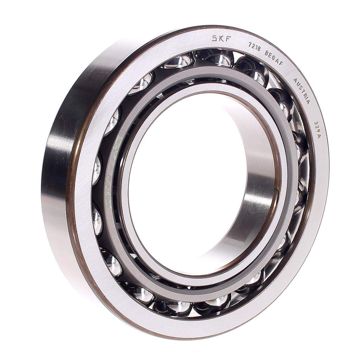 SKF 7218 BEGAF Angular Contact Ball Bearing, Single Row Standard, 90 mm Bore, 160 mm OD, Steel Cage