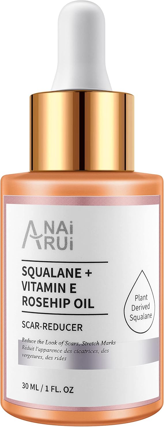 Squalane Rosehip Oil Moisturizer for Face and Body, Skin Care Oil for