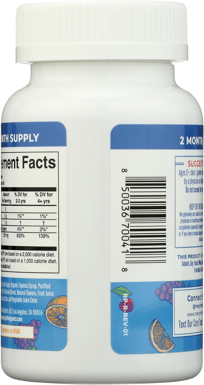 MaryRuth Organics Vitamin C Gummies | Supplement for Immune Support & Overall Health | Immune Support Supplement | Vitamin C for Adults & Kids | Vegan | Non-GMO | 60 Servings