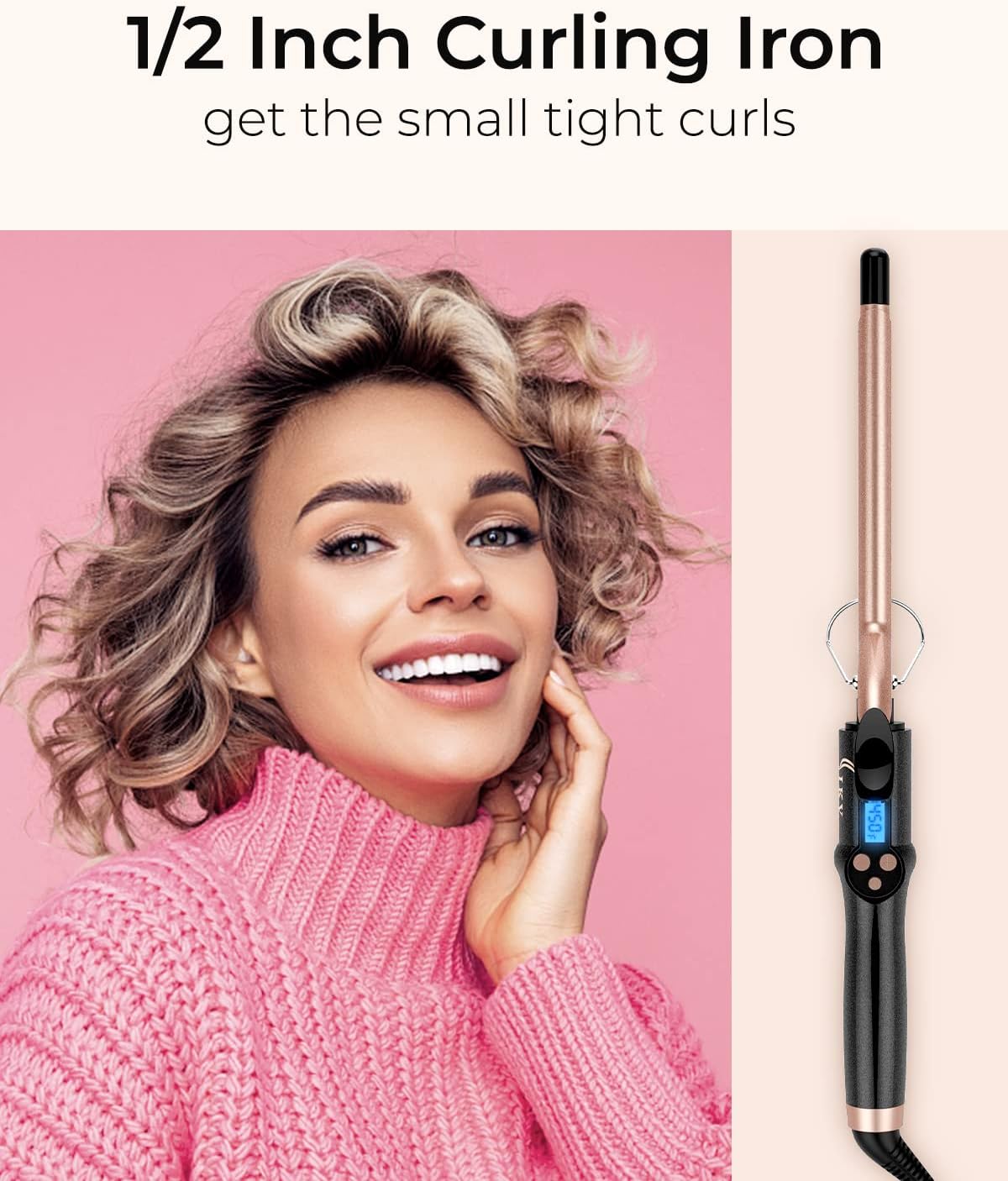 Small Curling Iron, 1/2 Inch Long Barrel for Short Kenya Ubuy