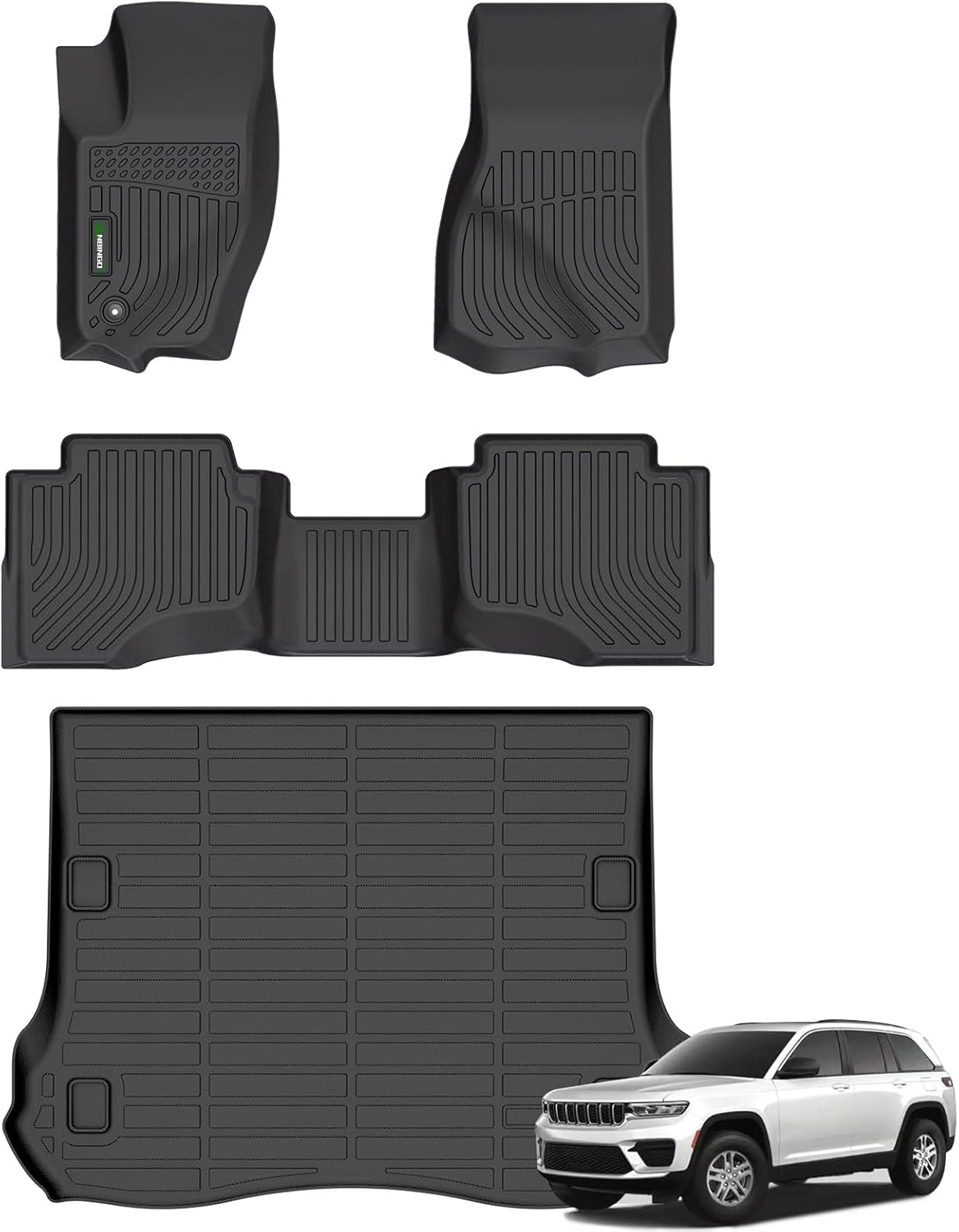 ANBINGO®-Car Mats for 2005-2010 Jeep Grand Cherokee, All Weather Grand Cherokee Floor Mats Cargo Mat Set Custom Full Set Waterproof Durable Grand Cherokee Accessories 12)For Jeep Grand Cherokee 2005-2010| Full Set