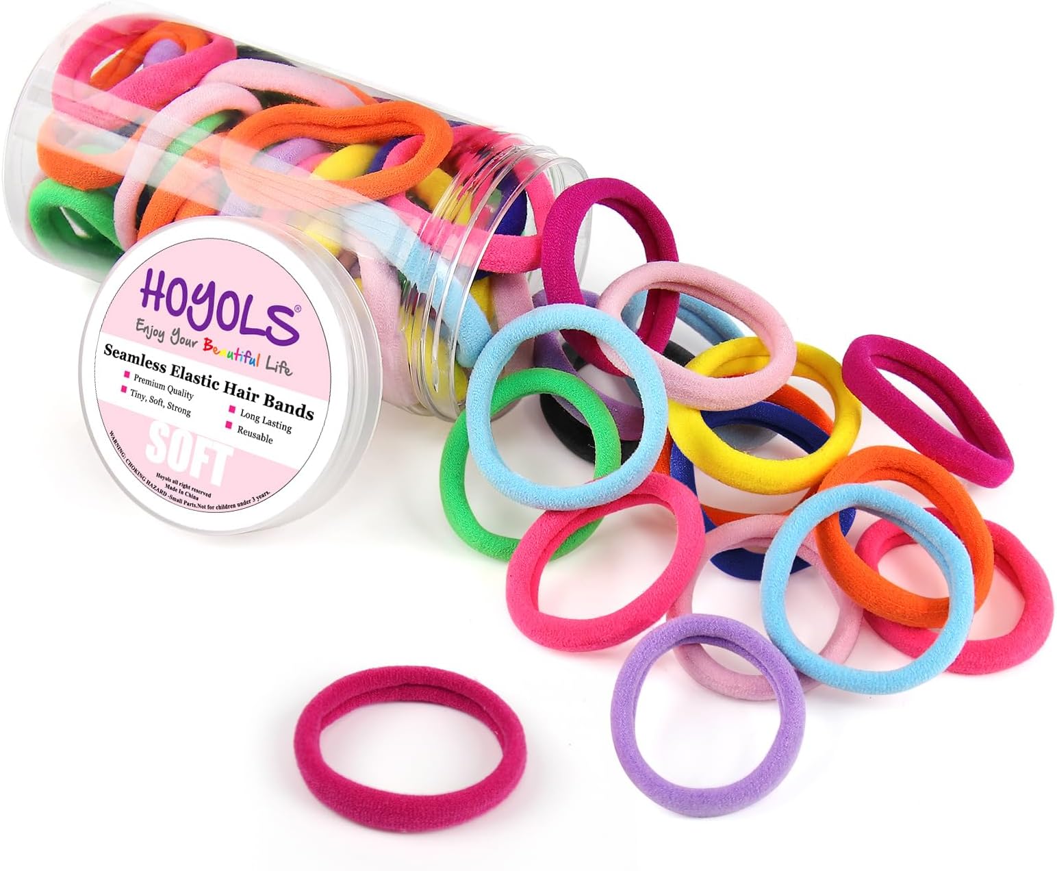 (10 Colors Set) - Seamless Hair Band Small Hair Ties Ponytail Holder No Crease Damage 4cm (10 Muilt Colour Set)
