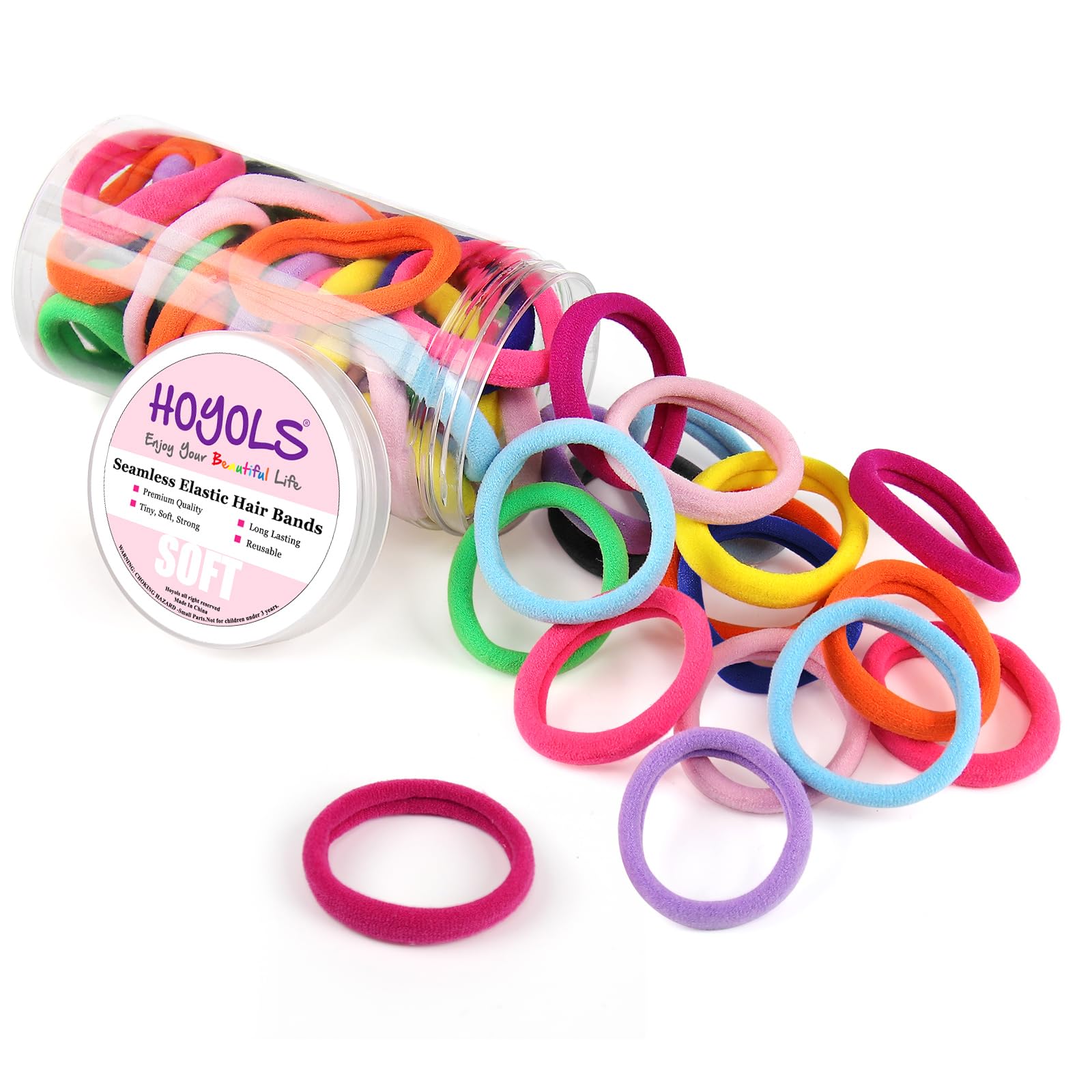(10 Colors Set) - Seamless Hair Band Small Hair Ties Ponytail Holder No Crease Damage 4cm (10 Muilt Colour Set)