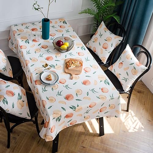 Miniatura 2 de FINPAN Tablecloth Peach Printed Tablecloth Waterproof Washable Decorative Home Kitchen Dining Table Cover Rectangular Mantel Mesa (Color  Same as