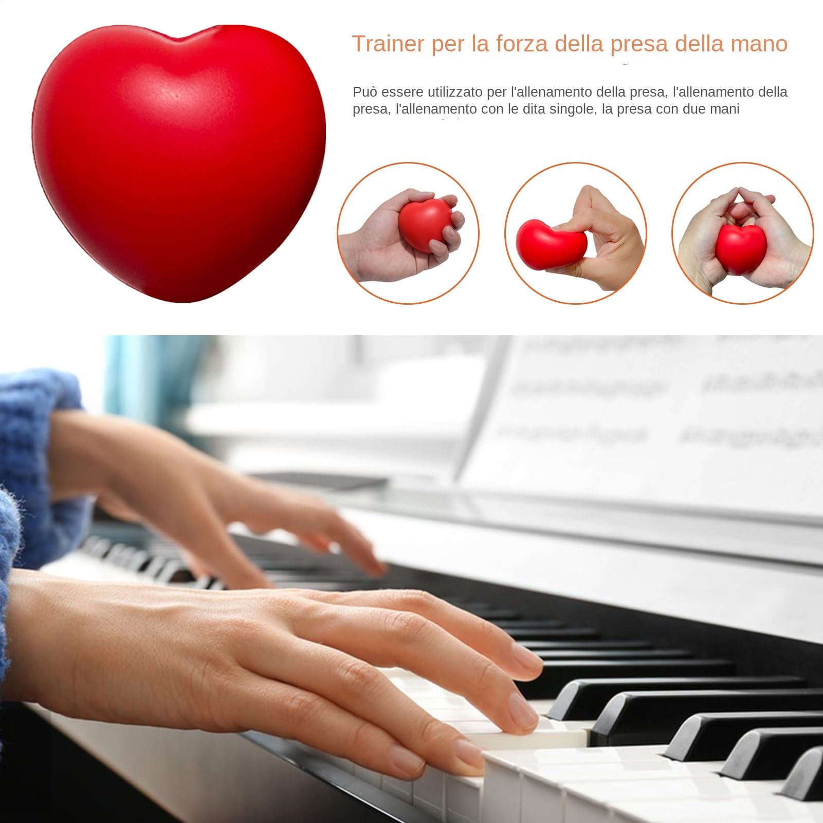 Palline Da Esercizio Antistress Per Mani Training per Singolo a Cuore | Palle Antistress Cuore Per Sollievo Dallo Stress, Riabilitazione Dita, Presa, Palla Spremere