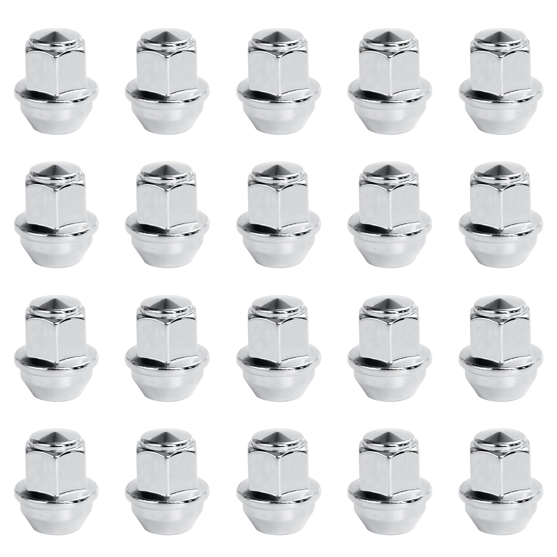 20 dadi esagonali per ruote M12 x 1,5, 19 mm, in lega, cromati, con estremità chiusa, M12 x 1,5, compatibili con la maggior parte delle Ford Focus, Fiesta, Fusion, Escort, Mondeo, Kuga, C-Max