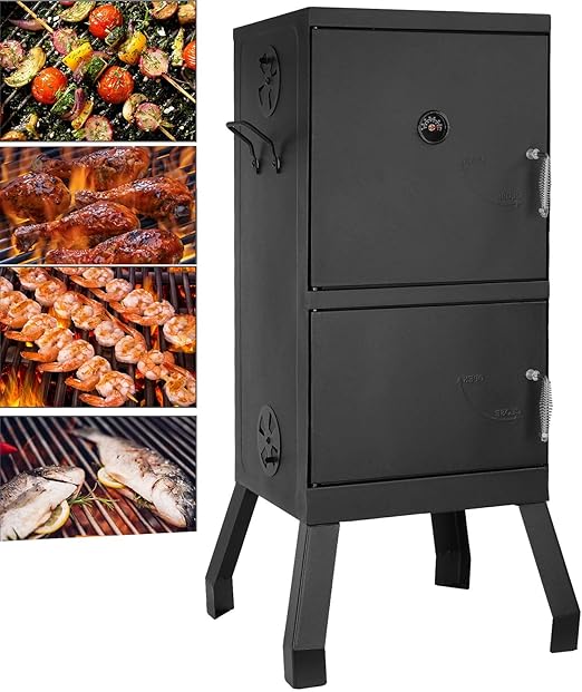 Räucherofen mit Thermometer,Holzkohlegrill Räucherschrank ... Räucherofen mit Thermometer,Holzkohlegrill Räucherschrank ...