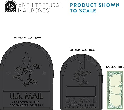 Miniatura 8 de Gibraltar Mailboxes OM160BEC Outback doble puerta, buzón de gran capacidad, color negro