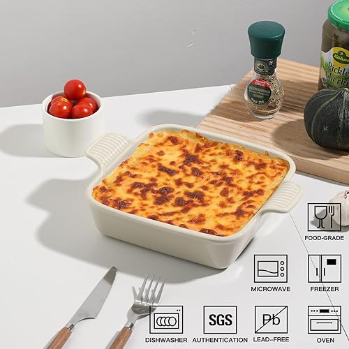 Miniatura 48 de Sweejar Ceramic Baking Dish, Rectangular Small Baking Pan with Double Handles, 20 Oz for Cooking, Brownie, Kitchen, 6.5 x 4.9 x 1.8 Inches(Red)