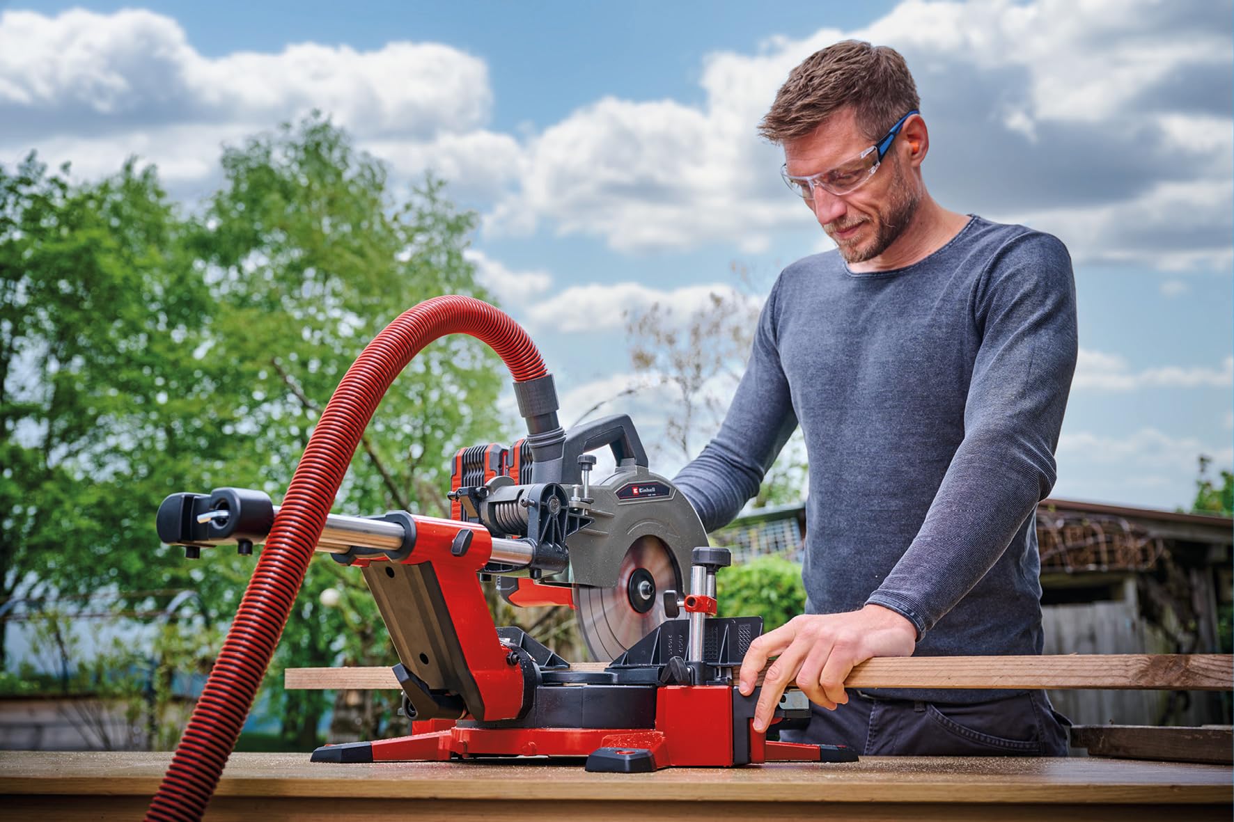 Einhell TE-SM 36/10 L Li-Solo Scie à onglet coulissante sans fil 36 V lame 254 mm 3800 tr/min laser ligneur