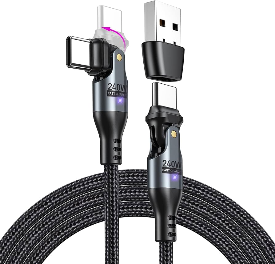 値下げ不可！BENT L TRANSFER M Amazon.co.jp: 240W USB C to C ケーブル 1.8M 両端180°回転可 PD超