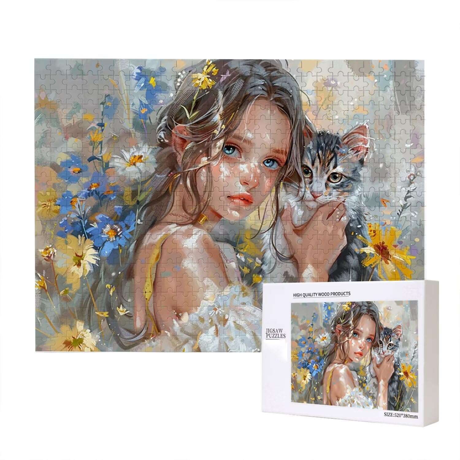 Jigsaw Puzzle, 6000 Pezzi Puzzle Classici, DonnaPuzzle Rilassamento Intelligence, Mpossibile Difficile Puzzle Impegnativo per Adulti Puzzle Gioco Familiare, Regalo per Amore Amico Gatto fr0-354