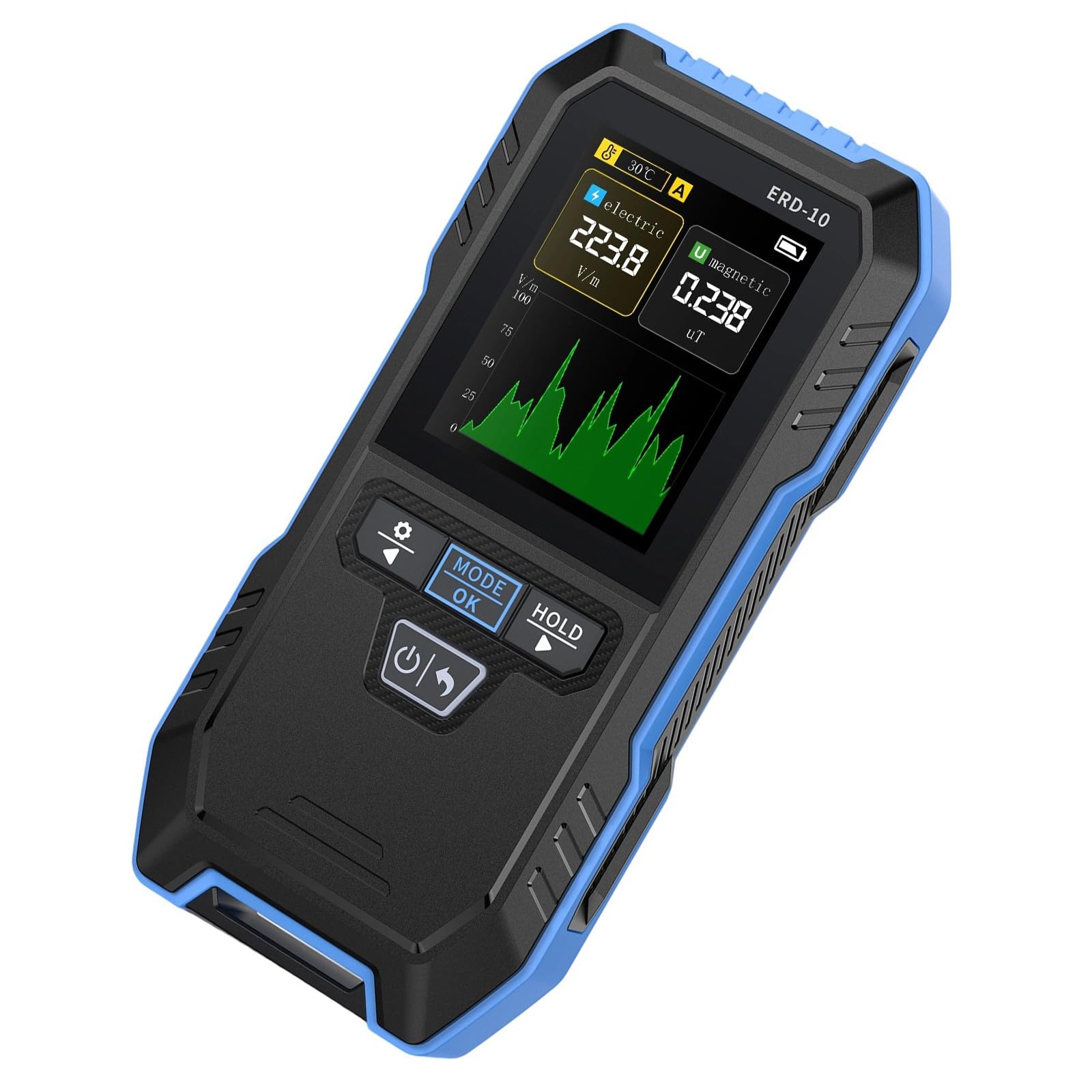 RGYBAO Electromagnetism Radiation Meter with Curved Mode Rechargeable Electromagnetic Field Radio Frequency Detectors for Home Specters Electromagnetism Meter with Curved Mode