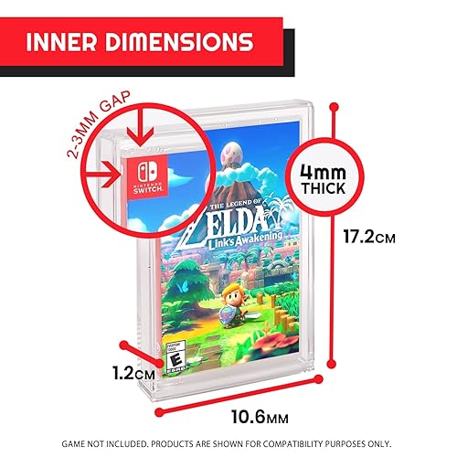 Miniatura 2 de EVORETRO Acrylic Display Case Compatible for Nintendo Switch Games - Clear Game Box Protector with UV Protection - 4MM Thick Protective Case for
