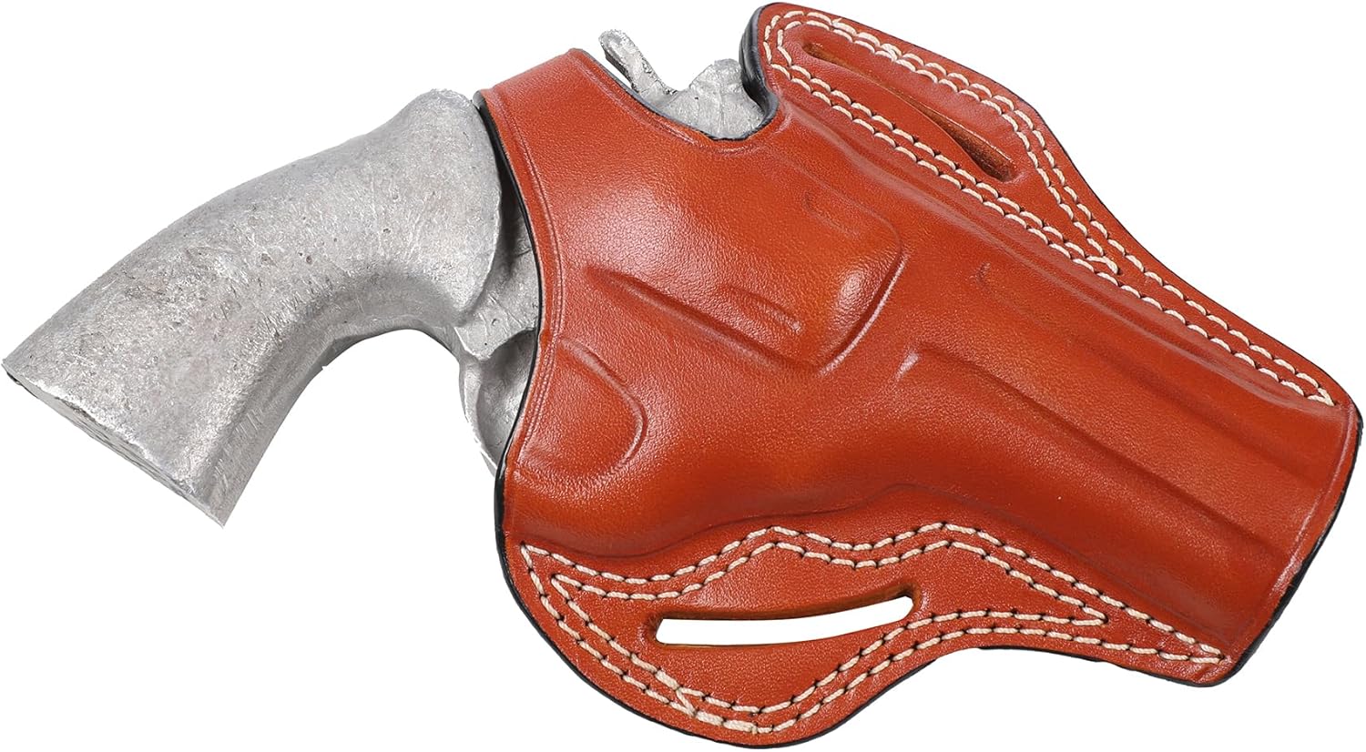 Pusat Holster Premium Leather Thumb Break Belt Holster 4 inch 357 MAG for Revolver Colt Trooper MK III Right Hand