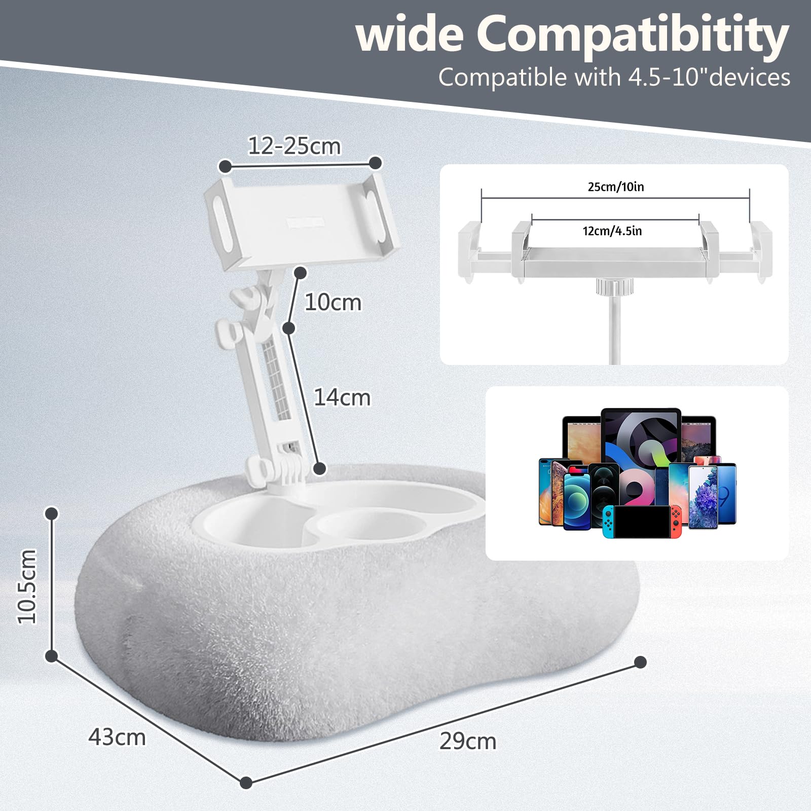 Supporto per tablet, regolabile a 360°, supporto per telefono, compatibile con telefoni da 4,7"-13"