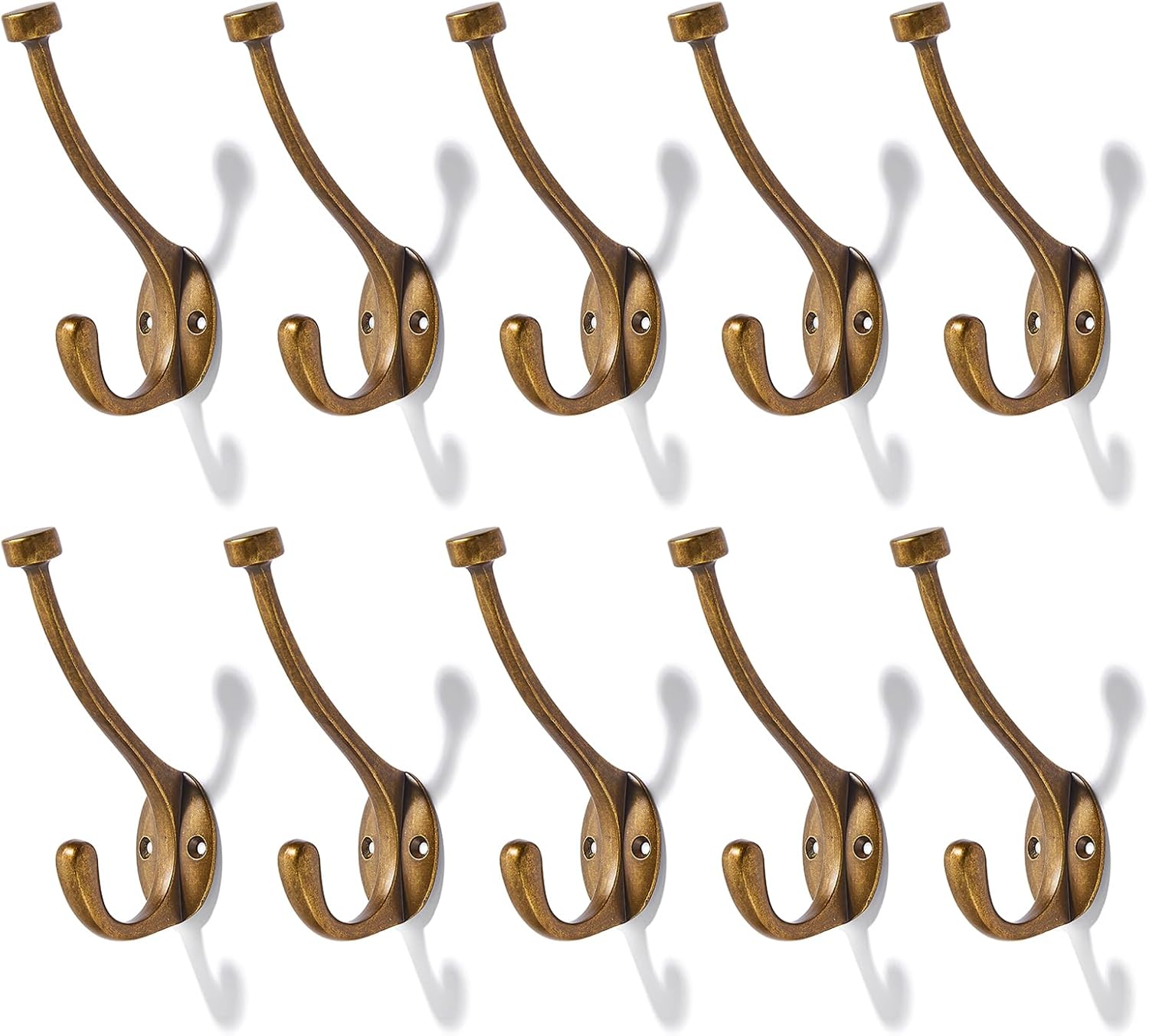 The 10 Pack 5-1/2 inch Heavy-Duty Coat Hooks are Suitable for Overcoats/Hats/Keys/Bags/Bathrobes, and The Matte Black Towel Robe Hooks are Suitable for Both Household and Commercial uses