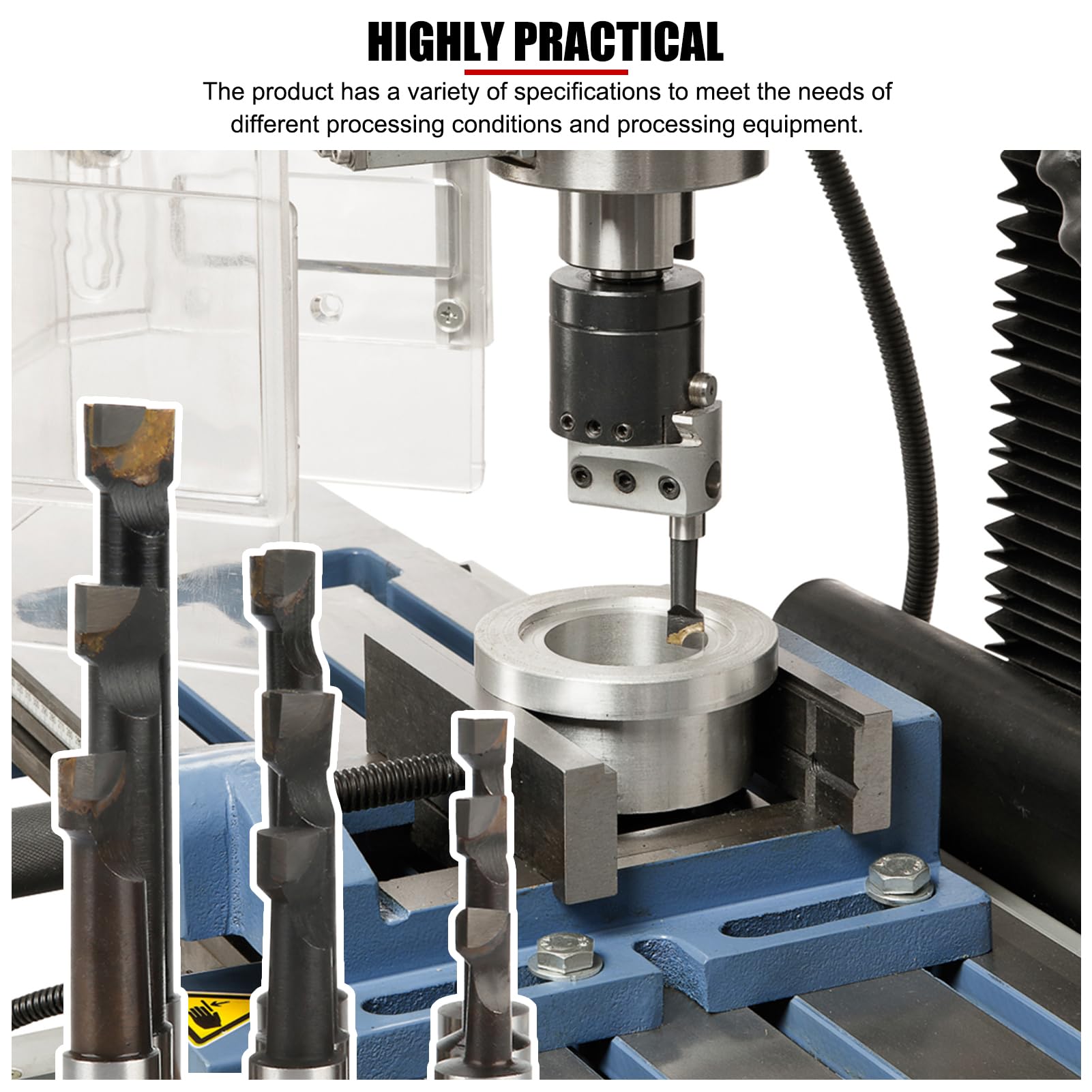 Ensemble 9 barres d'alésage en carbure de tungstène EVTSCAN, avec queue droite de 1/2" de diamètre, différentes longueurs, pour tournage sur tour, compatible avec les têtes d'alésage standard