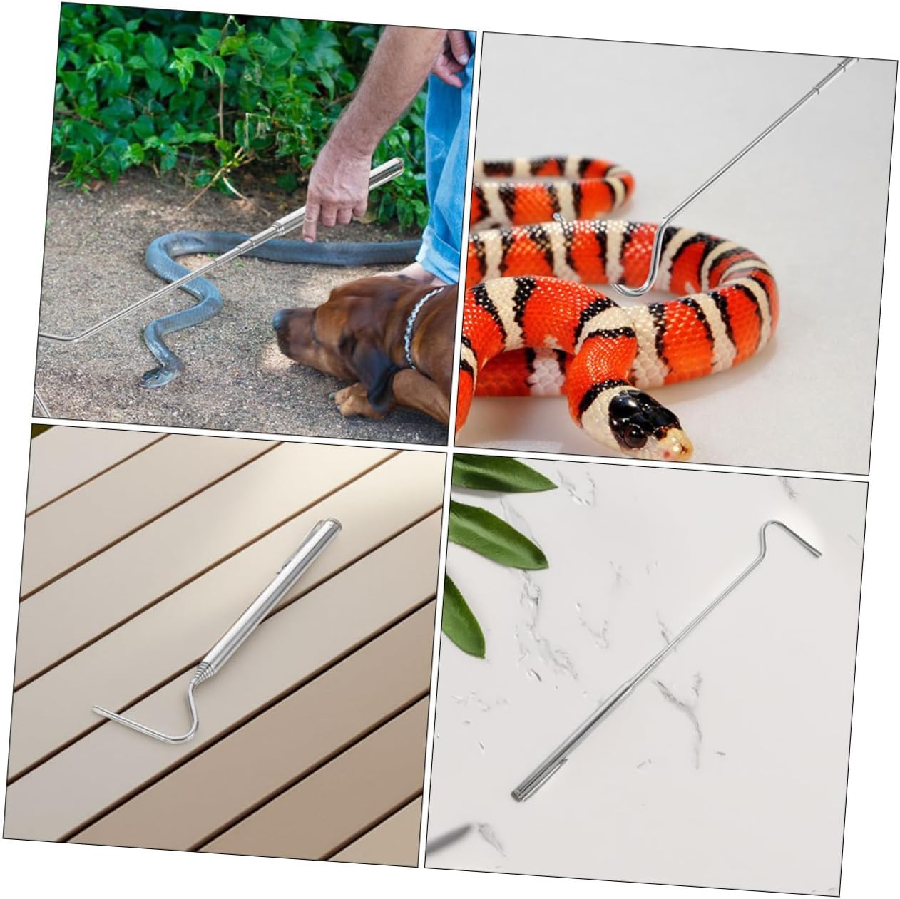Snake Hook Reptile Catcher Tool Stainless Steel Design for Safe Handling of and Other Wildlife Portable and User-Friendly for Beginners and Experts