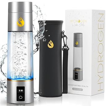 Hydrogen Water Bottle Generator 4000+ ppb Alkaline Hydrogen Water Machine with 2026 SPE/PEM Technology 270ml Ionizer for Home, Office & Travel