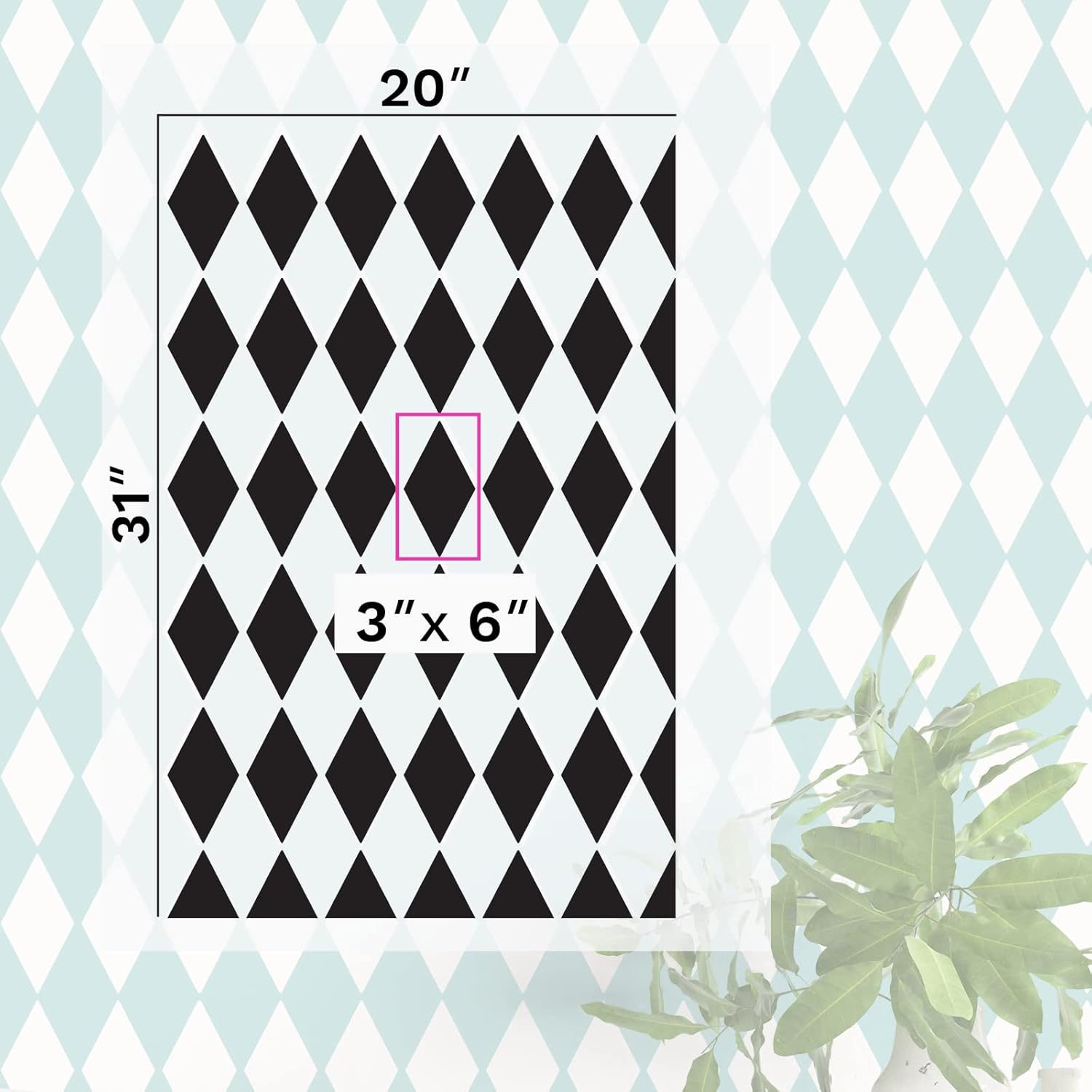 Harlequin Stencil - Harlequin Pattern, Harlequin Print, Harlequin Stencil, Wall Stencil Design - Create Your Own Space