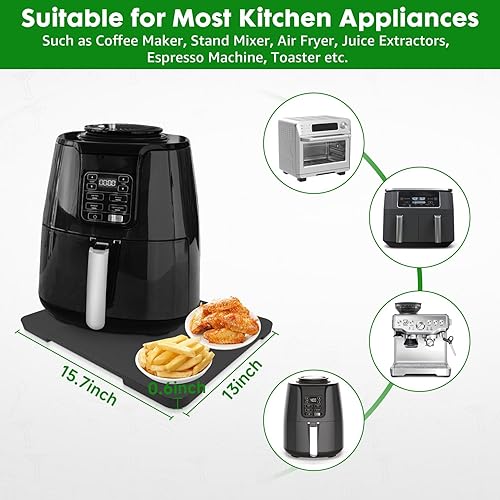 Miniatura 2 de Appliance Slider Bandeja rodante de 360 para cafetera, bandeja deslizante de bambú para rotación de encimera, bandeja deslizante con ruedas, tapete