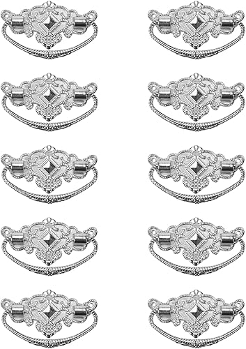 FarBoat 10 manijas de fianza de estilo antiguo, color plateado, decorativas, para puertas, muebles, cajas de madera (total de 2.835 x 1.693in,