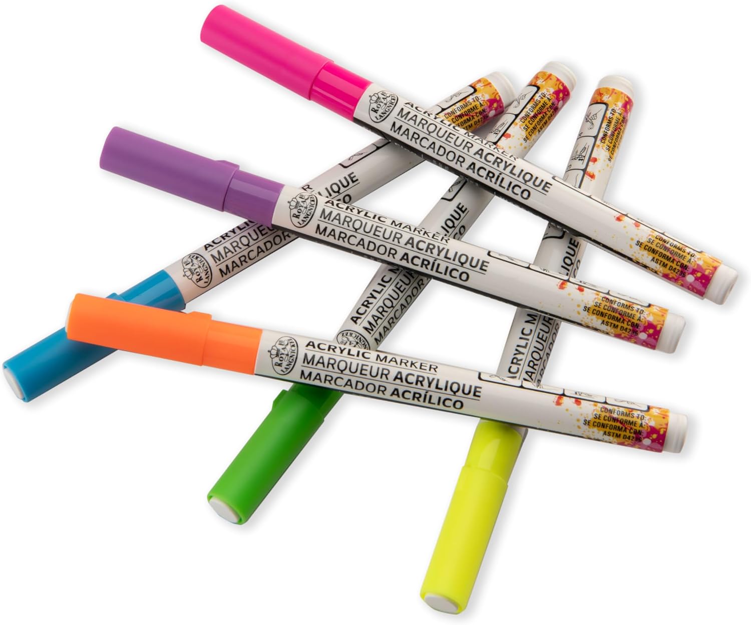 Royal & Langnickel 6 Piece Acrylic Neon Marker Set, 1.2mm