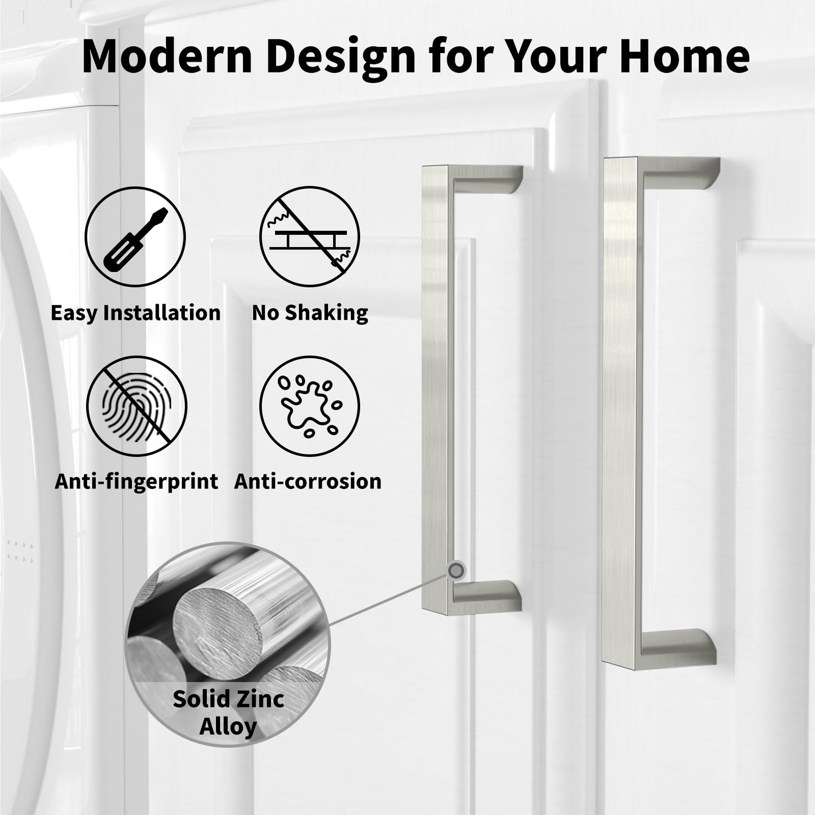 ELEBUILD 12 Pack, 128mm, Brushed Satin Nickel, Cabinet Pulls - Image 3
