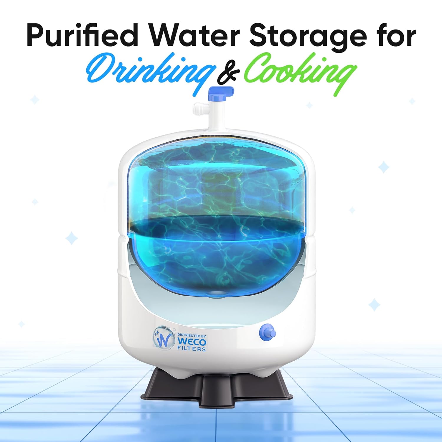Pressurized RO Water Storage Tank - Total Capacity 4.5 Gal & appx. 2.8 Gal Usable Capacity (ROT-4-W)