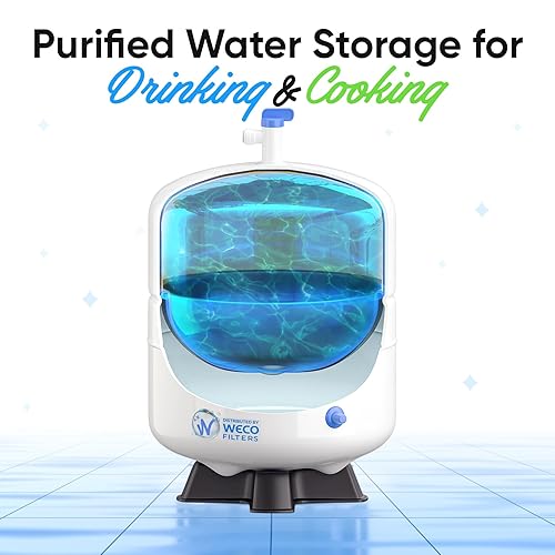 Miniatura 5 de Tanque de almacenamiento de agua a presión - Tanque de agua de ósmosis inversa con conexiones de acero inoxidable y válvula de bola - Sistema de