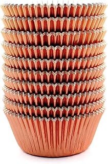 Eoonfirst Rose Gold Foil Cupcake Case Liners Valentine's Day Baking Muffin Paper Cups 198 Pcs