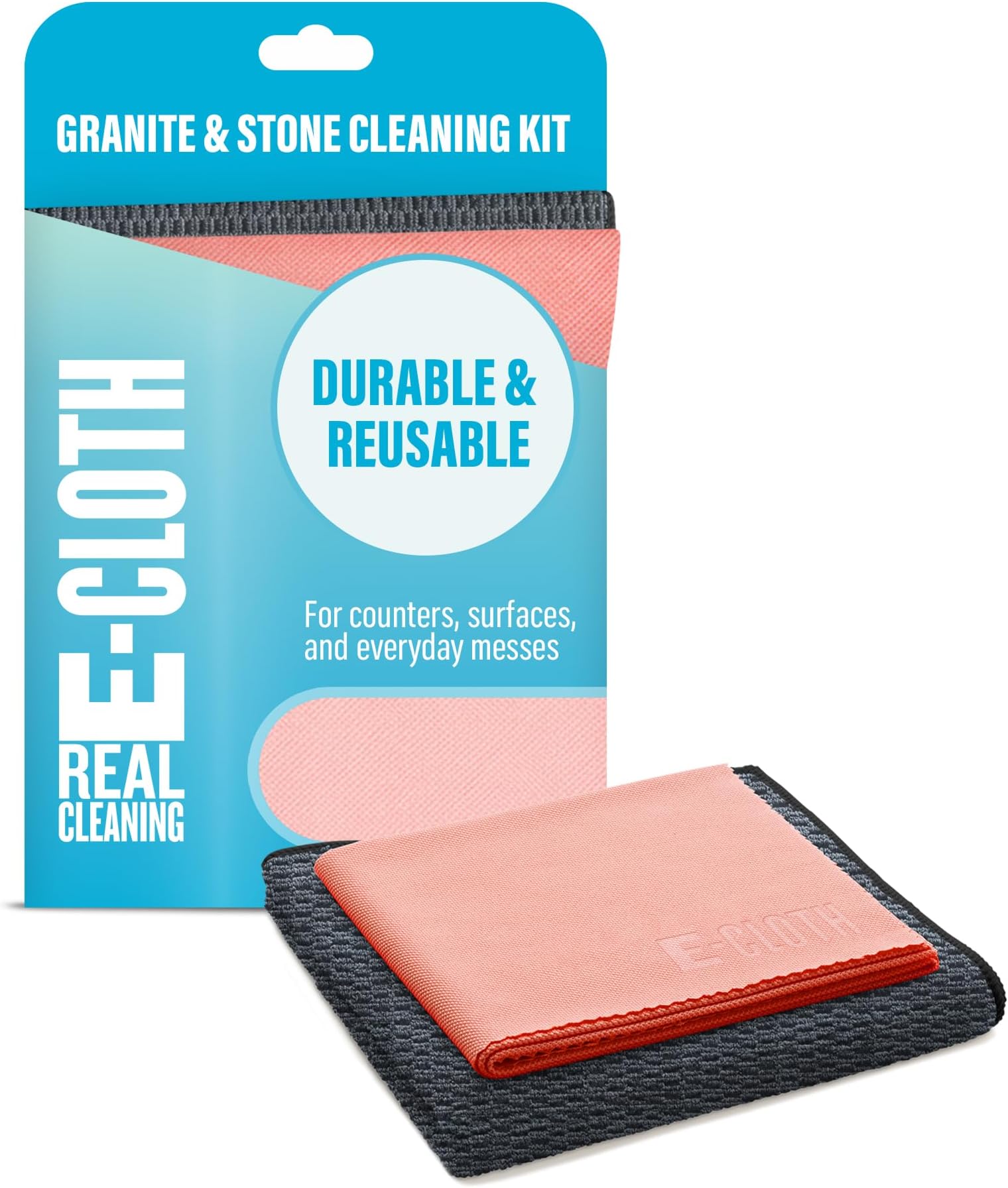 Granite & Stone Microfiber Cleaning Cloth Pack - Glass & Polishing + Granite & Stone Cleaner Cloth for Kitchen Countertops, Reusable & Washable Microfiber Towels, Household Cleaning Supplies