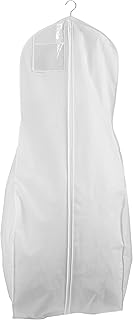Tuva Breathable Wedding Gown Garment Bag, White, 72" Long with 10" Gusset Expansion