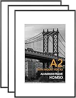 Vista 8 de Homso Marco de póster A1 en color negro, tablero fino de metal A1 con plexiglás acrílico para fotos A2 con paspartú o 23.4 x 33.1 pulgadas sin