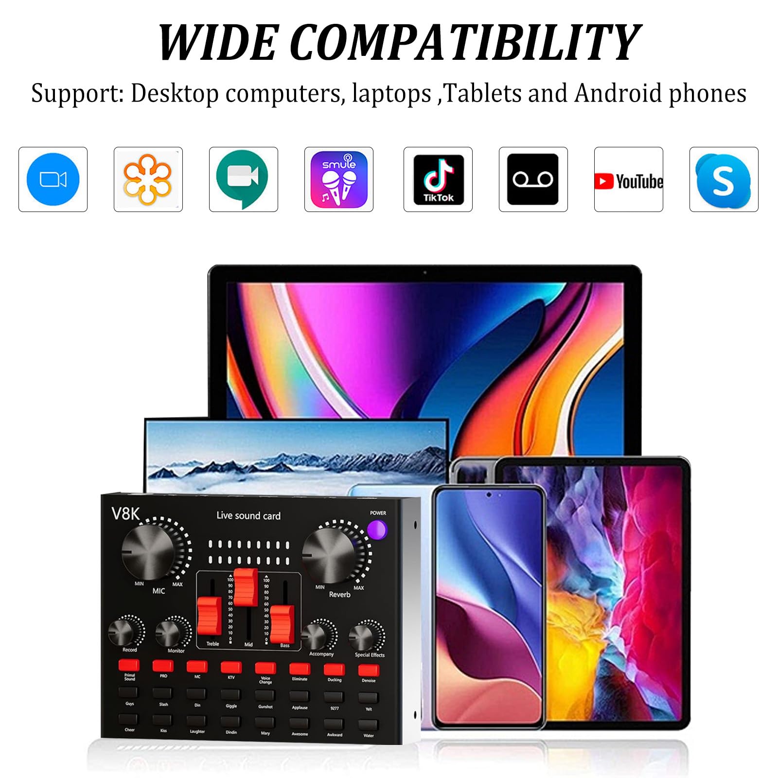 BM800 USB Nieren Kondensator Mikrofon mit Audio-Interface für Live-Streaming, Podcast, Aufnahme