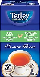 Tetley Orange Pekoe Black Tea - 36 Tea Bags, 113 Grams, Kosher, Contains Caffeine