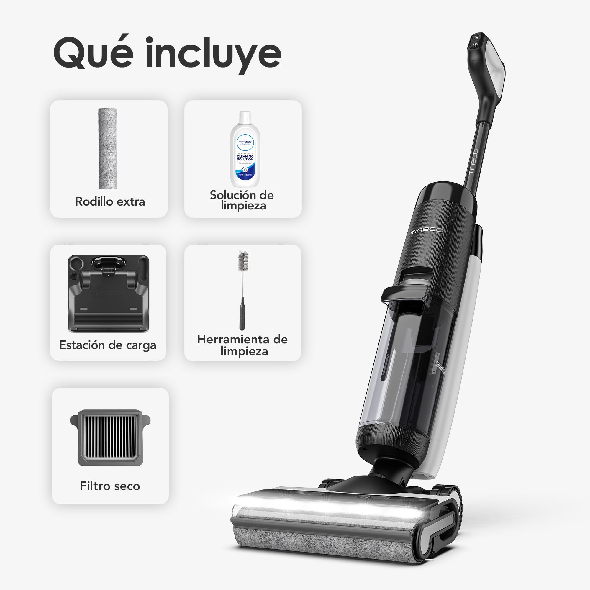 Tineco Floor One S7 Pro - Aspirador inalámbrico para Suelos Duros, Limpia Siempre con Agua Limpia, Pantalla LED, Larga duración, Elimina Manchas difíciles y pelos de Mascotas
