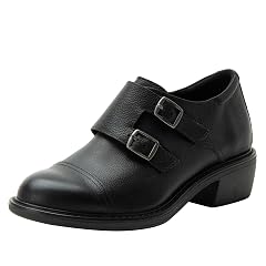 Alegria Womens Mave Leather Oxford Loafer Double Buckle Shoes
