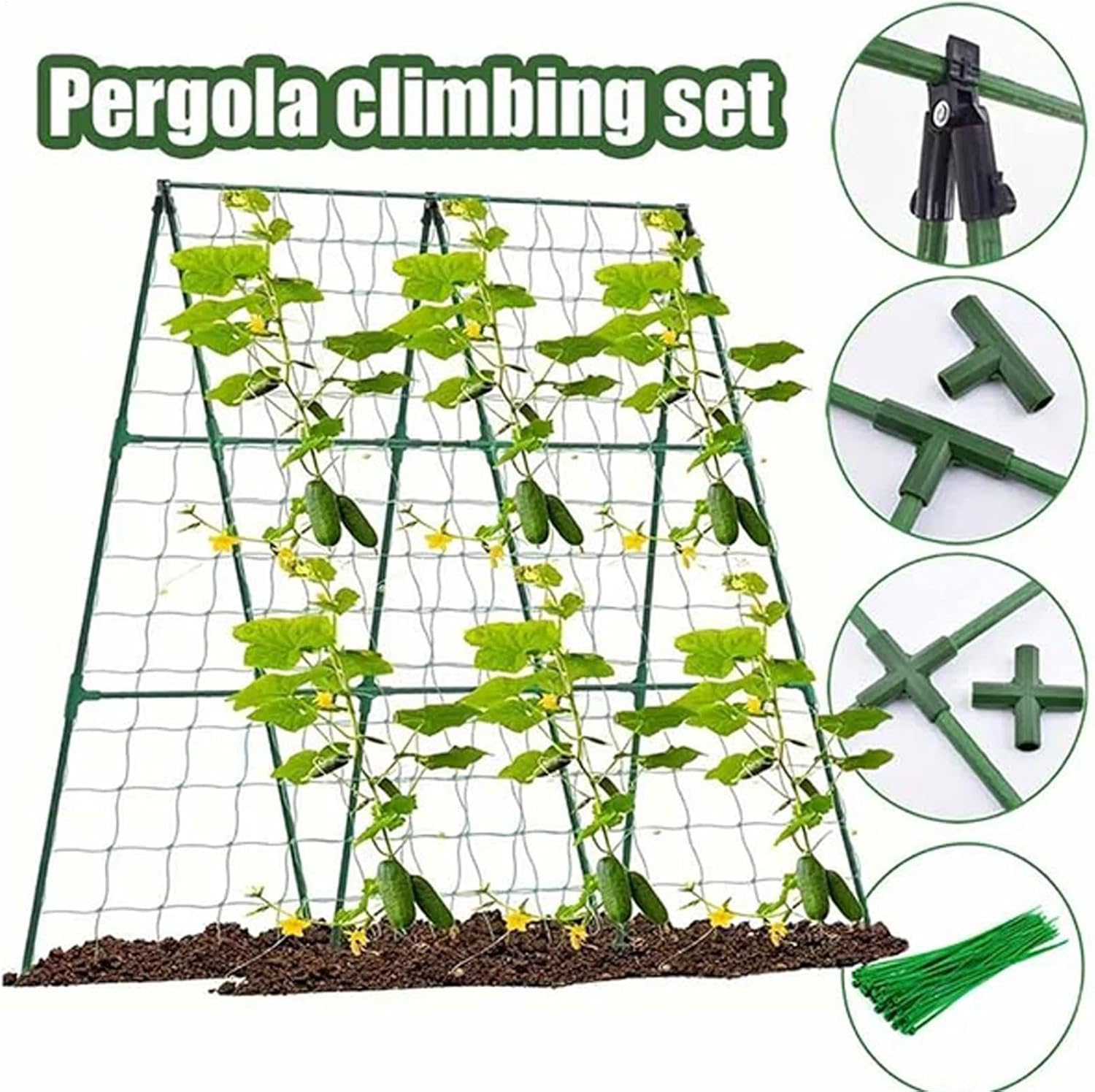 Garden Trellis for Climbing Plants | Climbing Plant Support Obelisk - Tomato Trellis - for Bean Flowers Fruits Grape Pea Squash Tomato Vegetables Vine