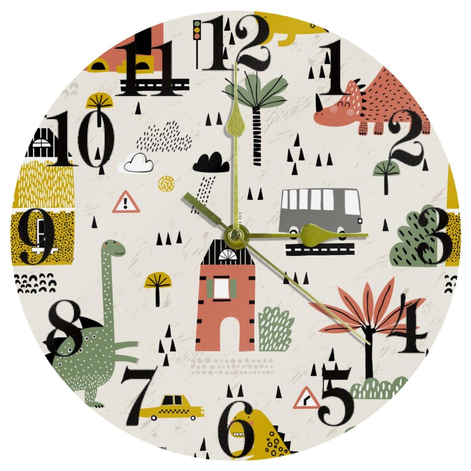 Horloge murale ronde à quartz de 25,4 cm silencieuse pour la décoration épurée de votre cuisine