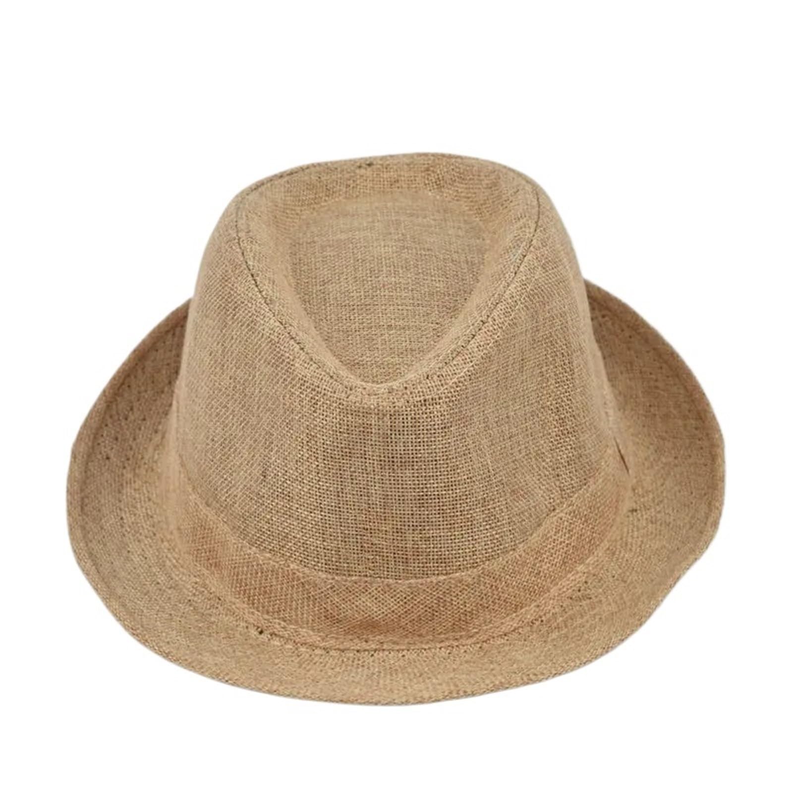Cappello di Paglia Cappelli di paglia da uomo, confezione 10-24, con tesa corta, for feste, costumi e matrimoni(Khaki,24 PACK)
