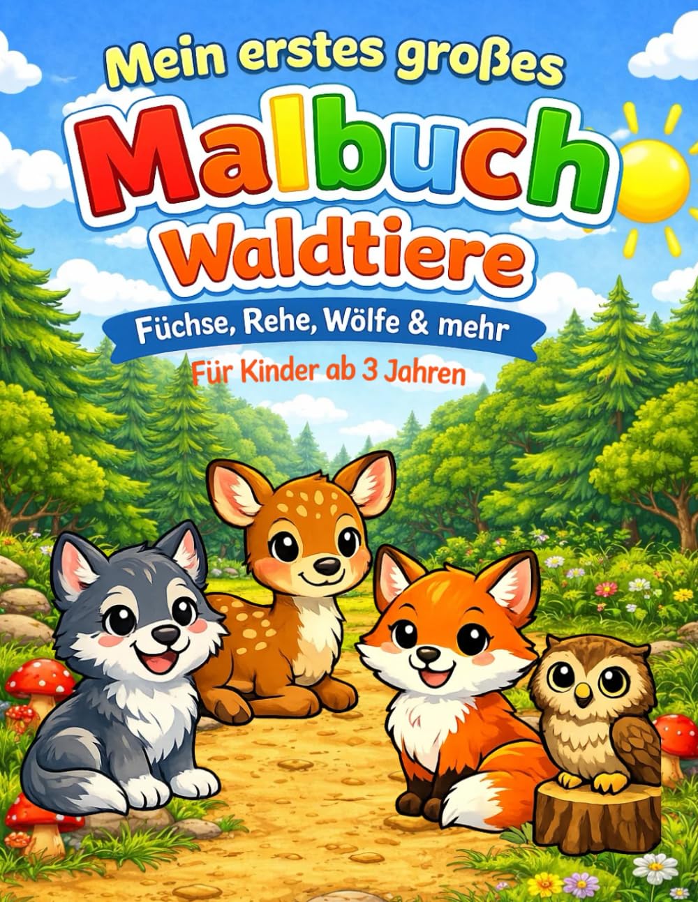 Mein erstes großes Malbuch – Waldtiere: Band 3 (Mein erstes großes Malbuch – Serie: Tiere entdecken)