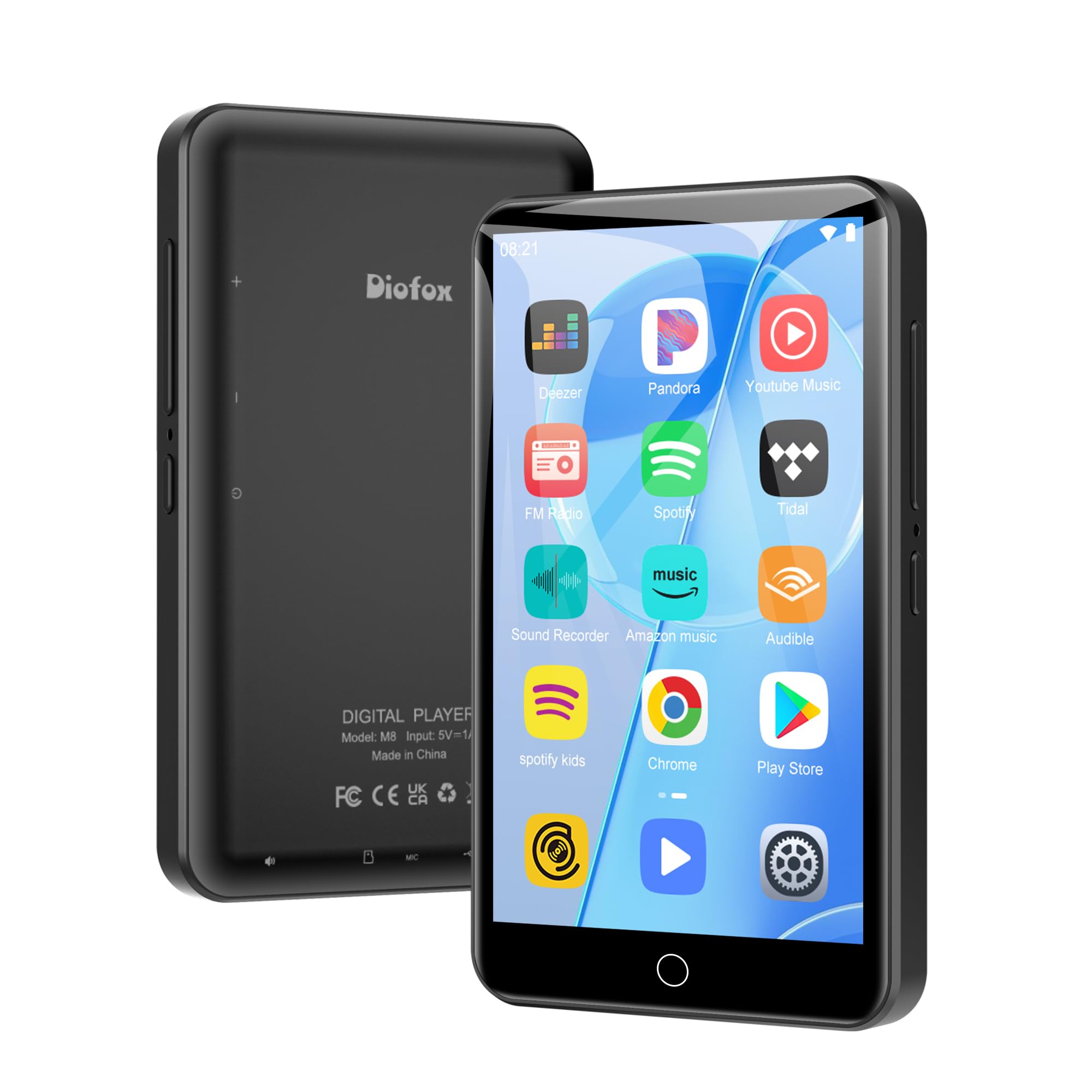 Diofox MP3プレーヤー　 M8 80gb W/ Bluetooth 80GB MP3 Player with Bluetooth and WiFi, Built-in Speakers, Diofox
