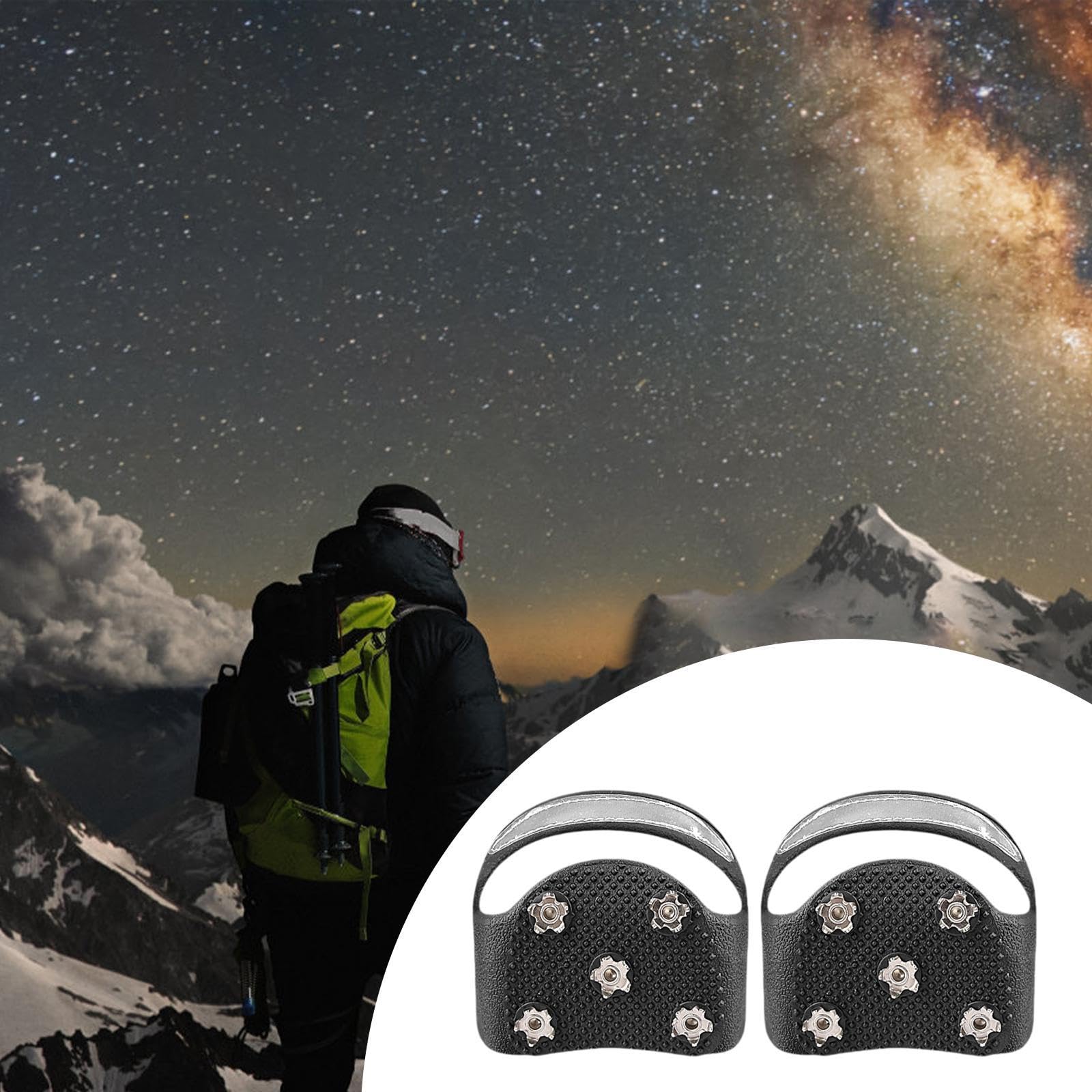 Menolana Ice Climbing Crampons Snow Skid Spikes Traction Portable Anti Slip Ice Cleats Snow Grips for Trekking Walking Camping Outdoor, XL 5