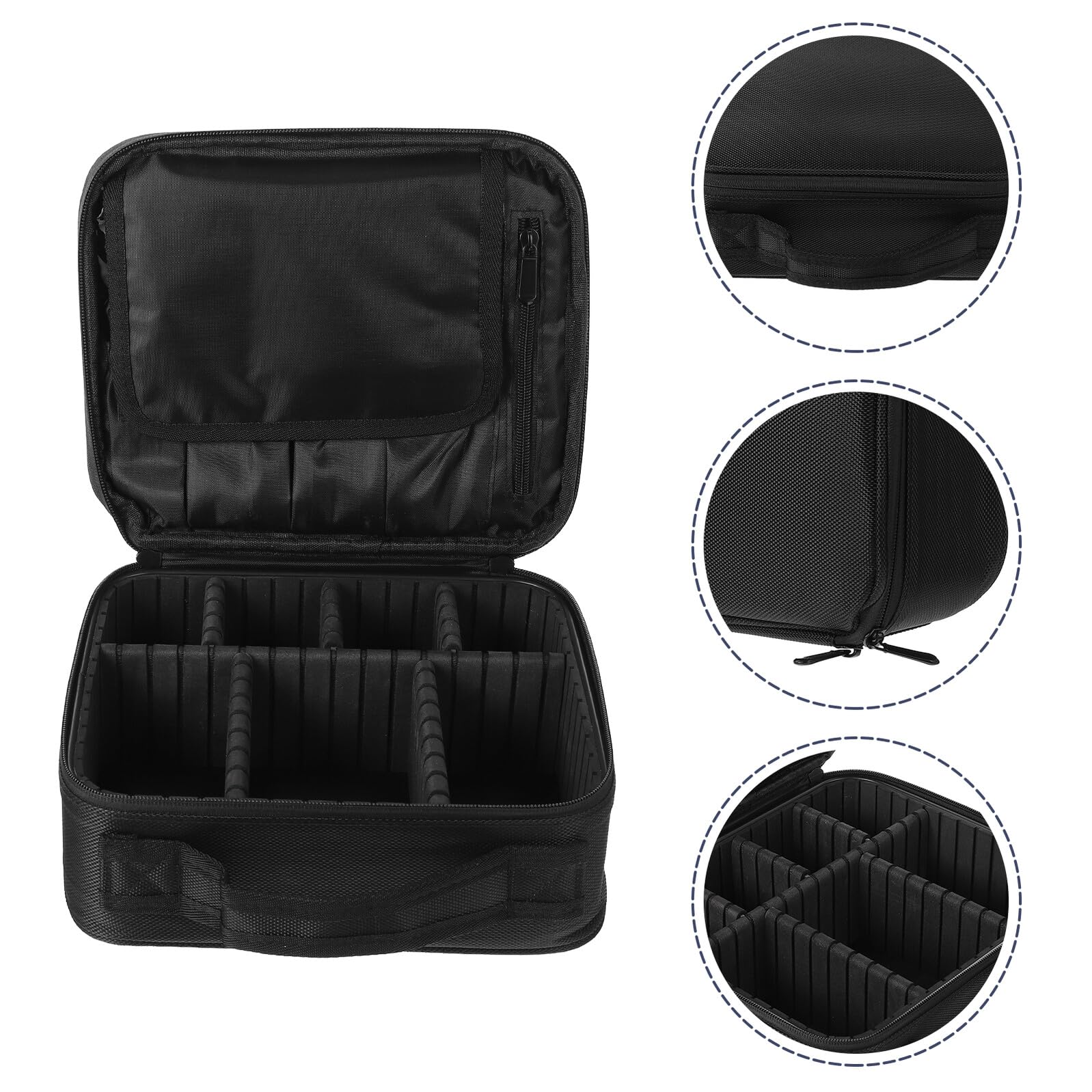 Multilagige Kosmetiktasche Schwarz Geräumiger Reise Organizer mit Reißverschluss Stehend Praktische Aufbewahrung für Make up und Toilettenartikel Tragbar für Damen und Reisen