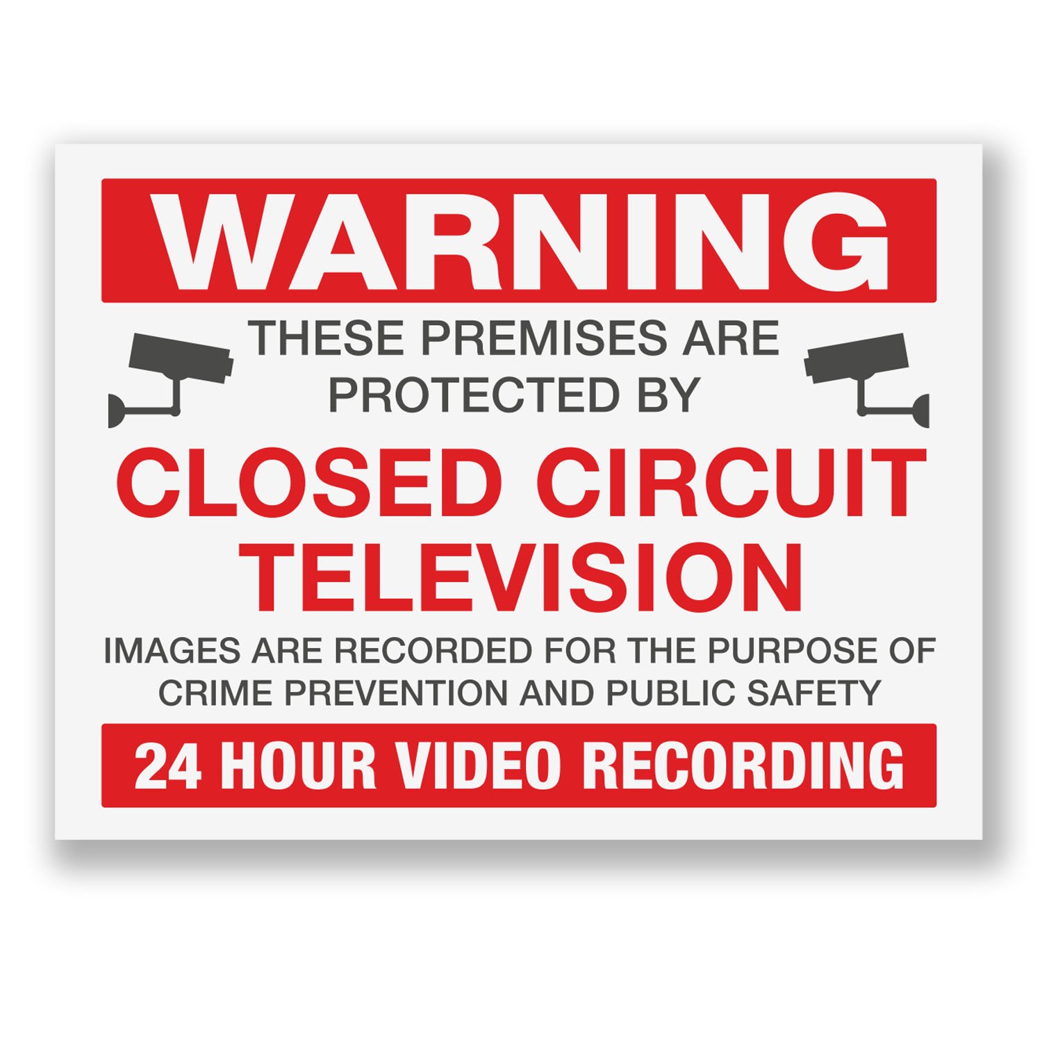 Destinationvinyl Multi 2 X Cctv Warning Stickers Security Sign Window Shop Indoor & Outdoor #6524 (10Cm Wide X 7.5Cm Tall, Self Adhesive)