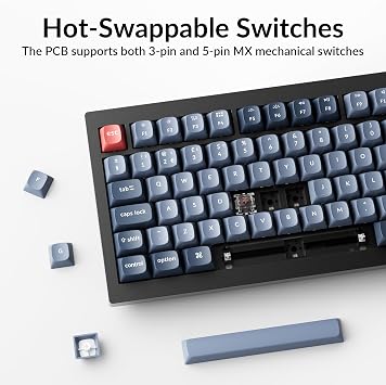 Keychron V3 Max TKL Wireless Mechanical Keyboard - 87 Keys Hot-Swappable Gateron Brown Switch, QMK RGB Bluetooth/2.4 GHz, Compatible with Mac Windows Linux for Office & Gaming (UK Layout) - Black