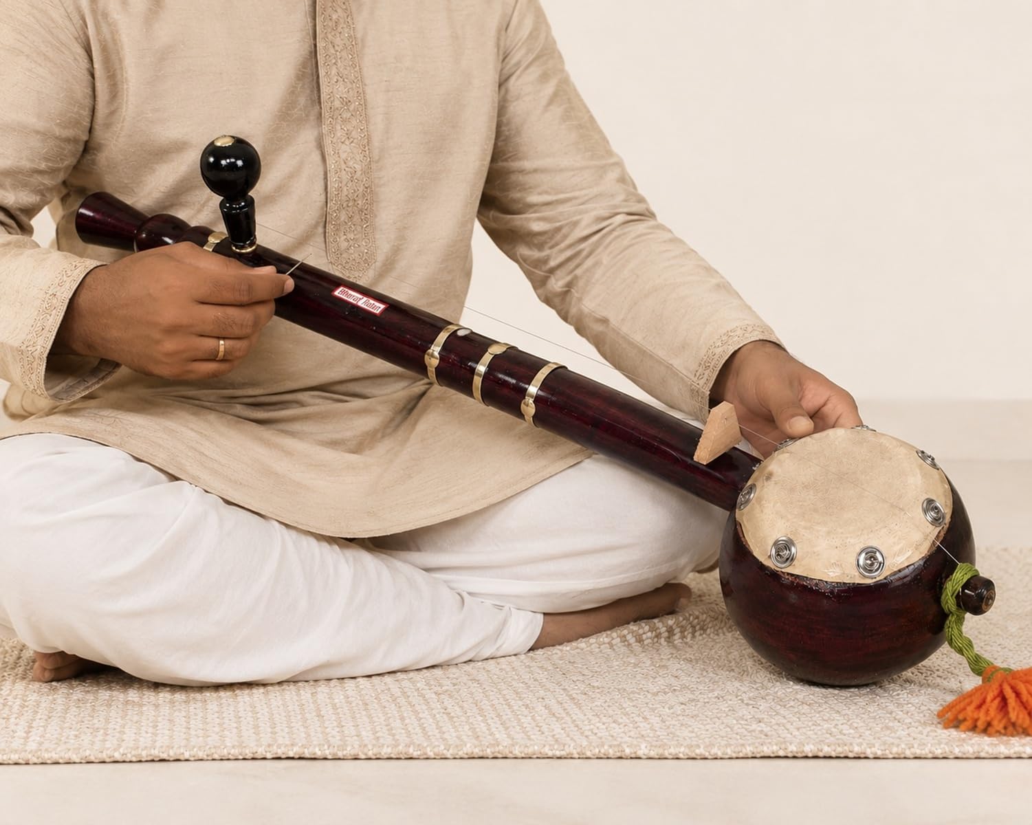 Handgefertigtes Saiteninstrument Ektara Tumbi Tamburas für indische Volks- und Musikspielerei, 55,9 cm Länge