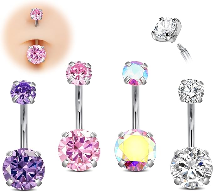 Luxe Zirkonia Ster Navelpiercing Rosé Goudkleur